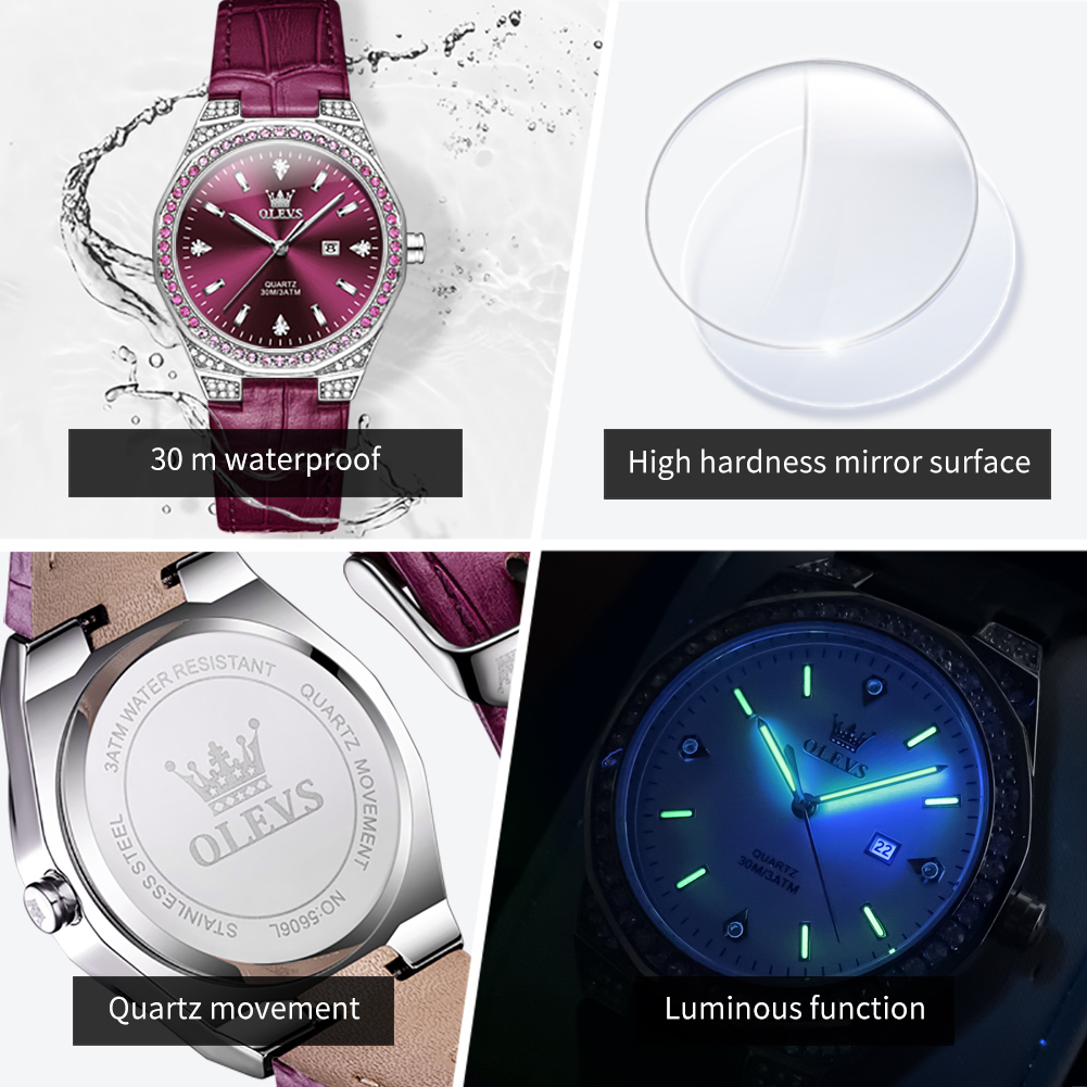 OLEVS Original femmes montres  - Luxury Watch Leather Strap avis et prix