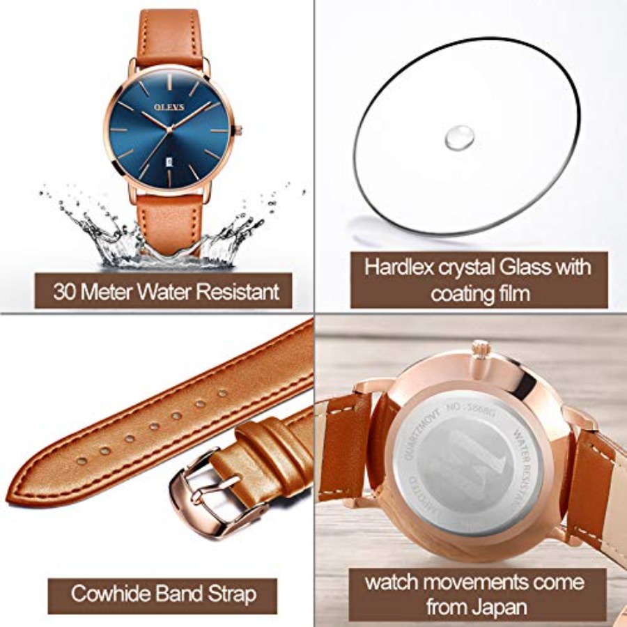 Montres en cuir pour hommes OL - Dress Watch Ultra Thin avis et prix