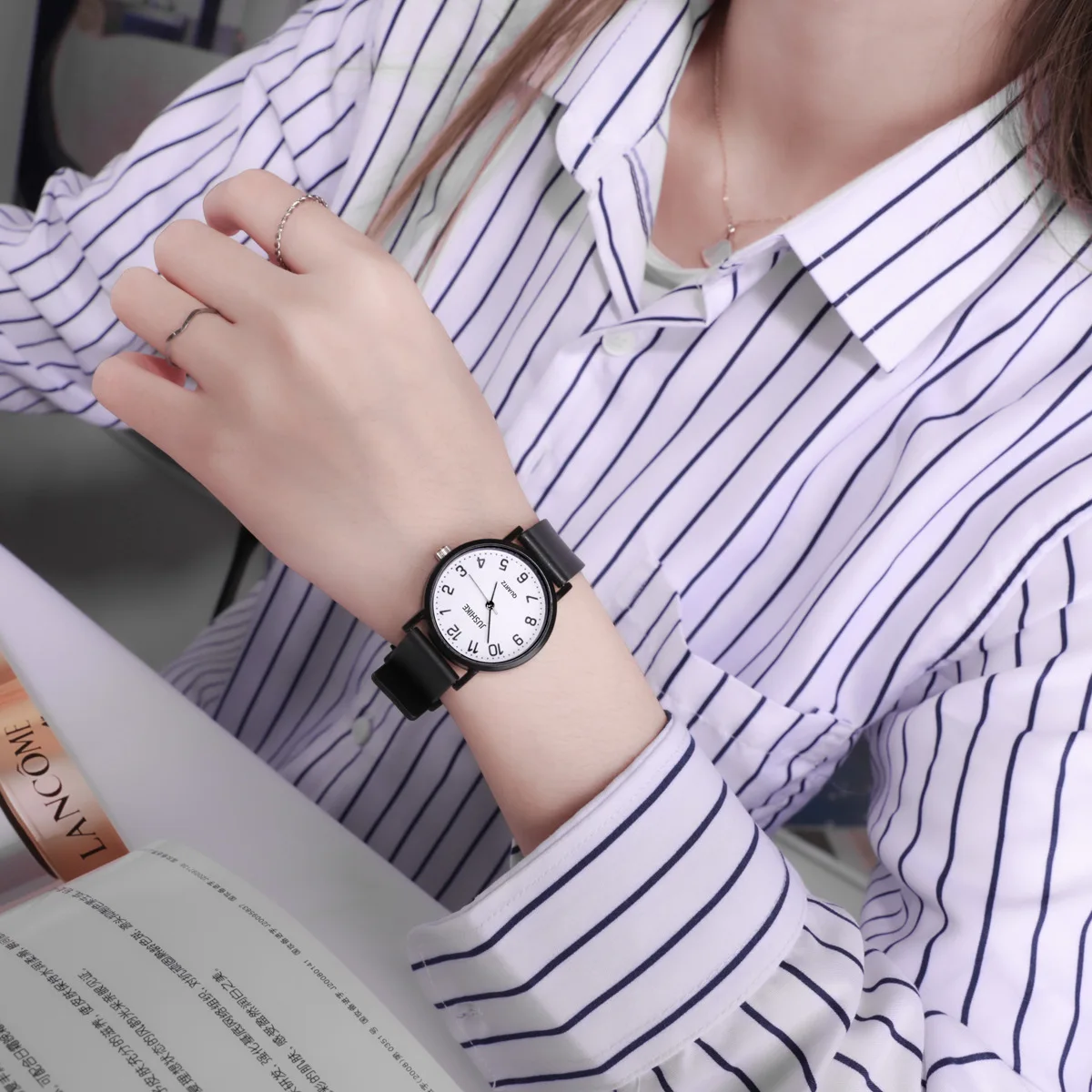Montre à Quartz noire Simple p - Luxury Watch Leather Strap avis et prix